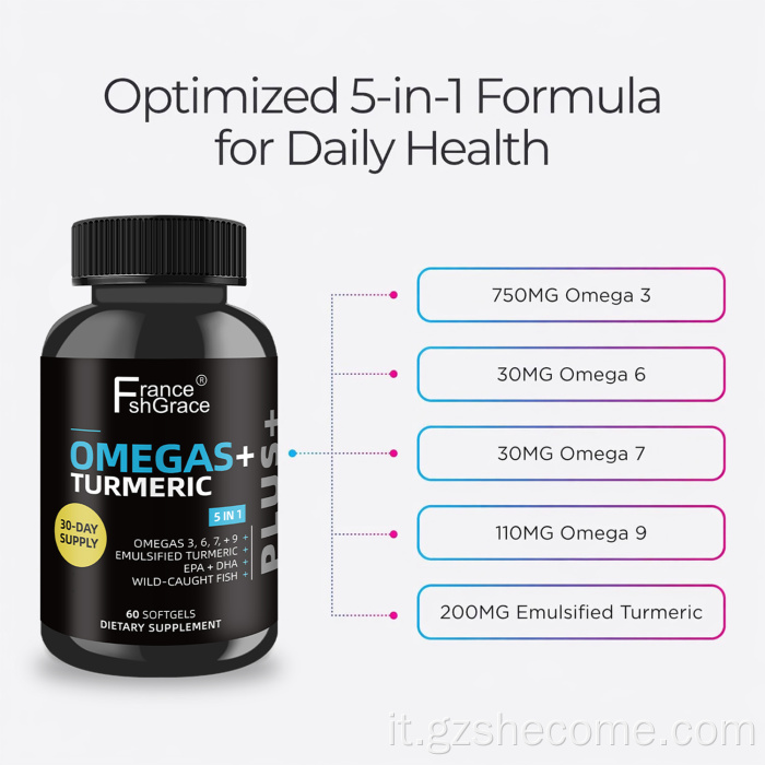 Shecome Omegas Curcuma Softgels Supporto per le articolazioni cardiache